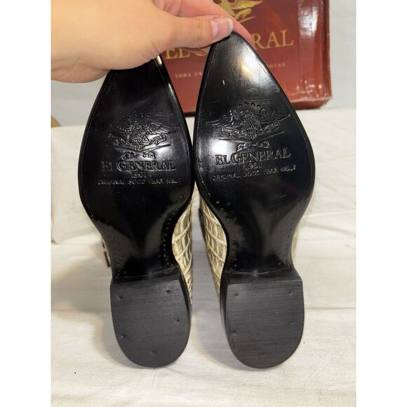 Cowboy Rodeo Boots Exotic Leather Gray Croc print  Men’s 6 - Picture 6 of 8